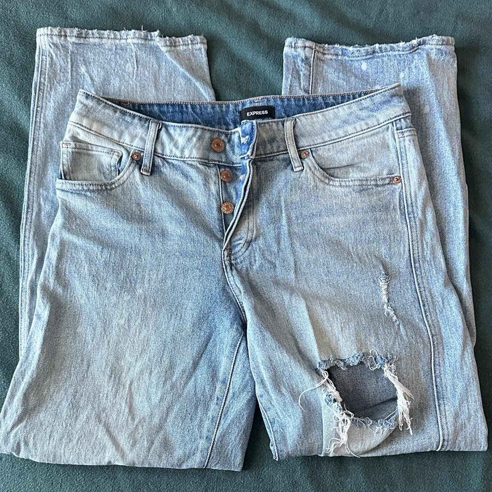 Express relaxed straight low rise jeans
